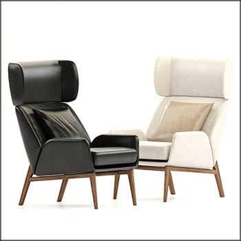 Fendi皮质办公椅扶手椅素材之家精选3D模型