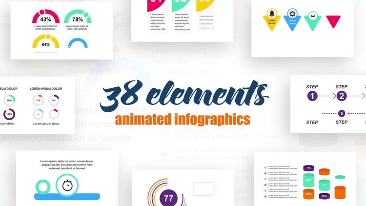 色彩丰富的信息图表Vol.33素材库精选AE模板