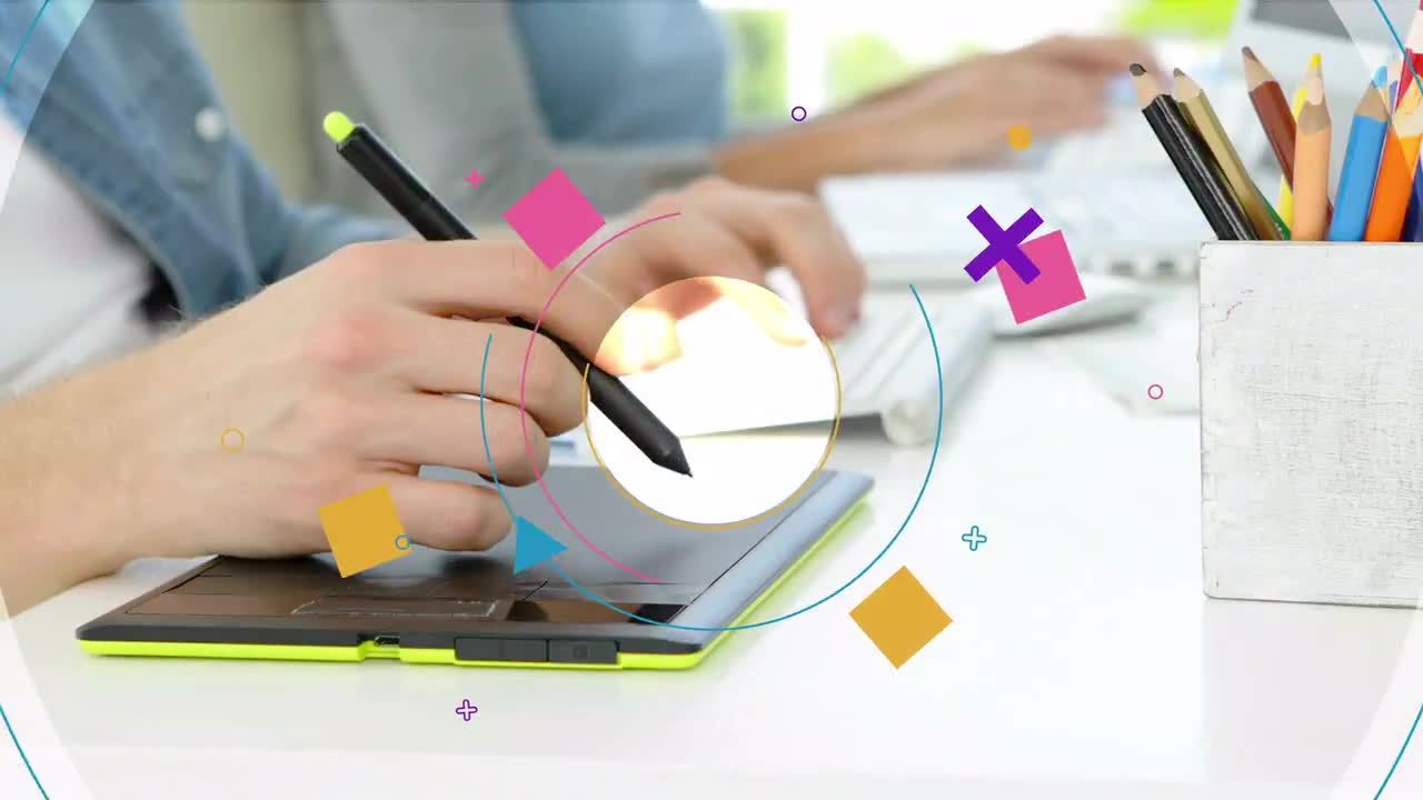 混沌形状效果广告介绍素材库精选AE模板