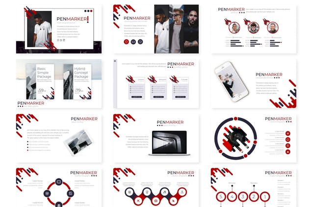 市场调研分析报告PPT幻灯片模板 Penmarker – Powerpoint  Template插图(2)