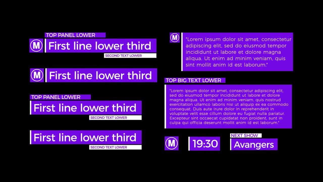 9个整洁时尚创意的低三分之二标题动画素材库精选AE模板