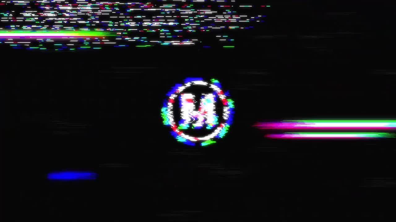 毛刺效果的数字Glitch徽标素材库推荐PR模板