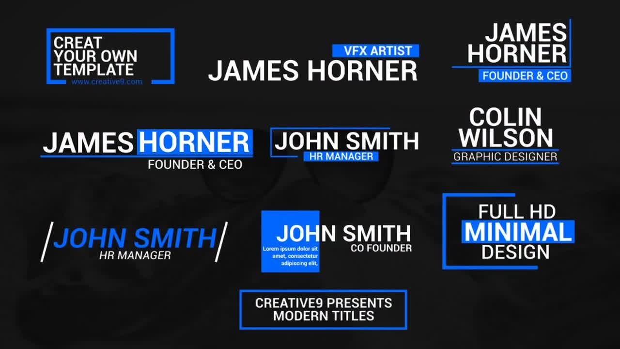 简洁全屏标题动画素材库精选AE模板