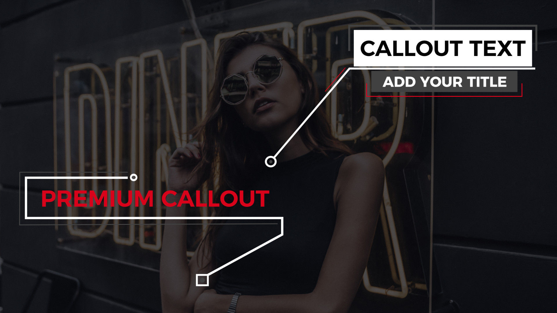 12个酷黑流行背景标注标题素材库精选AE模板