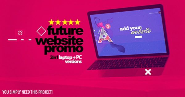 笔记本台式机二合一动态样机素材库精选AE模板 Future Website Promo 2in1