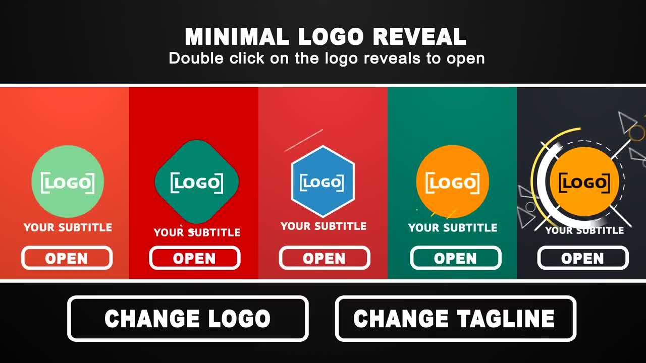 彩色动态小徽标显示素材库精选AE模板