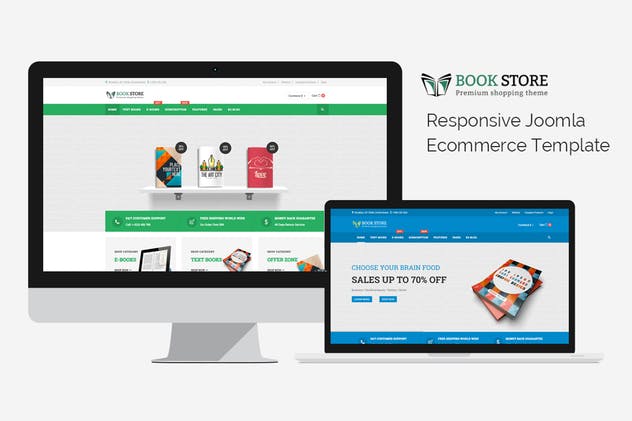 电子书购书电商网站Joomla主题模板素材库精选 Bookstore – Responsive Joomla Ecommerce Template插图(1)