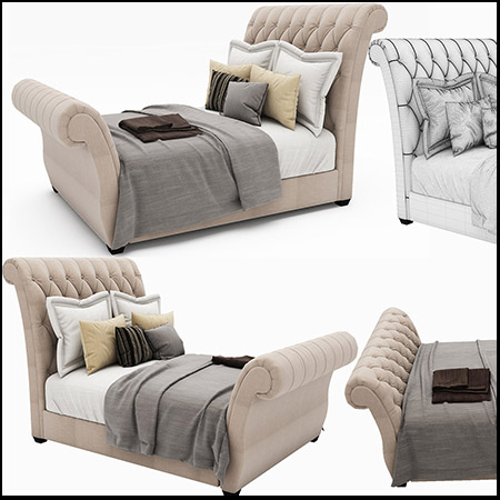 软垫雪橇床素材之家精选3D模型