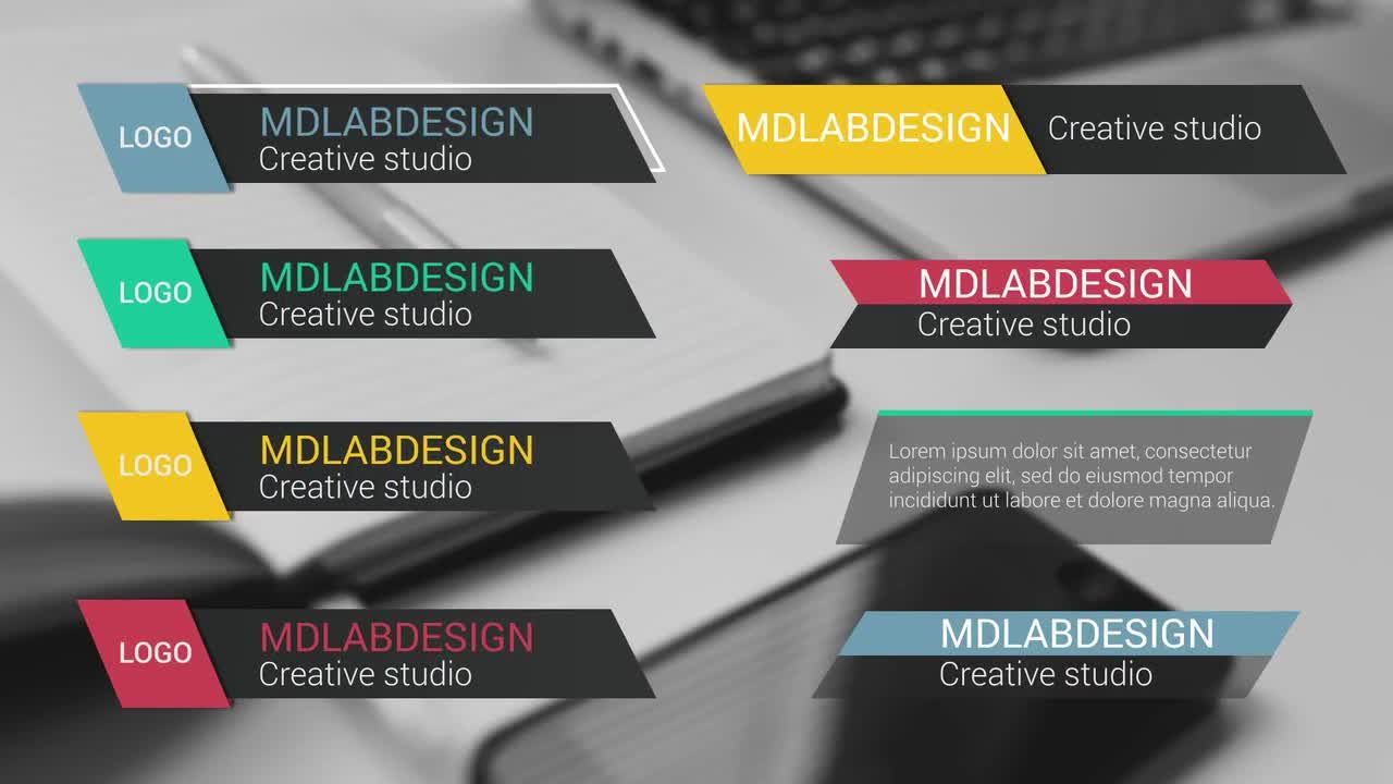 11个企业下三分之一动画标题素材库精选AE模板