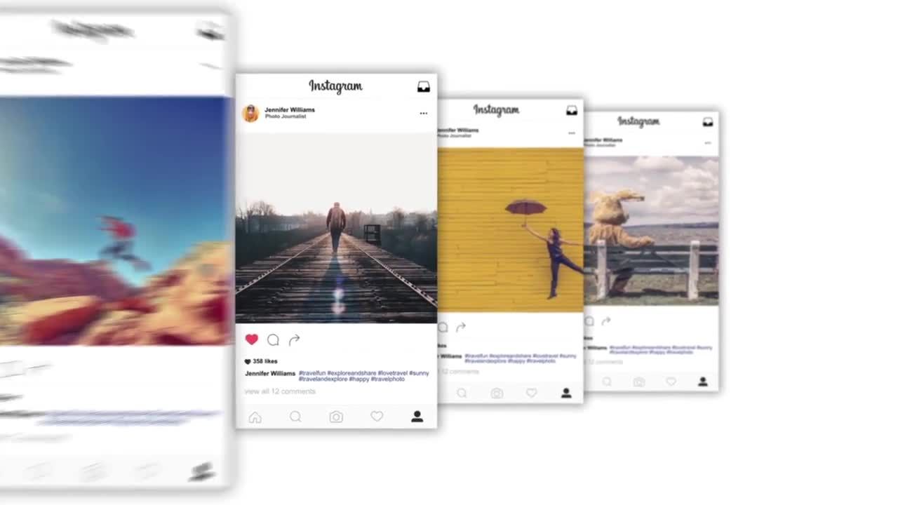 快速滑动的照片动画素材库精选AE模板