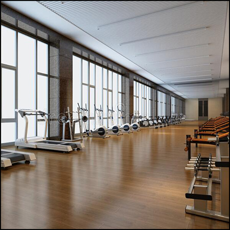 现代健身房跑步机健身器材素材之家精选3D模型