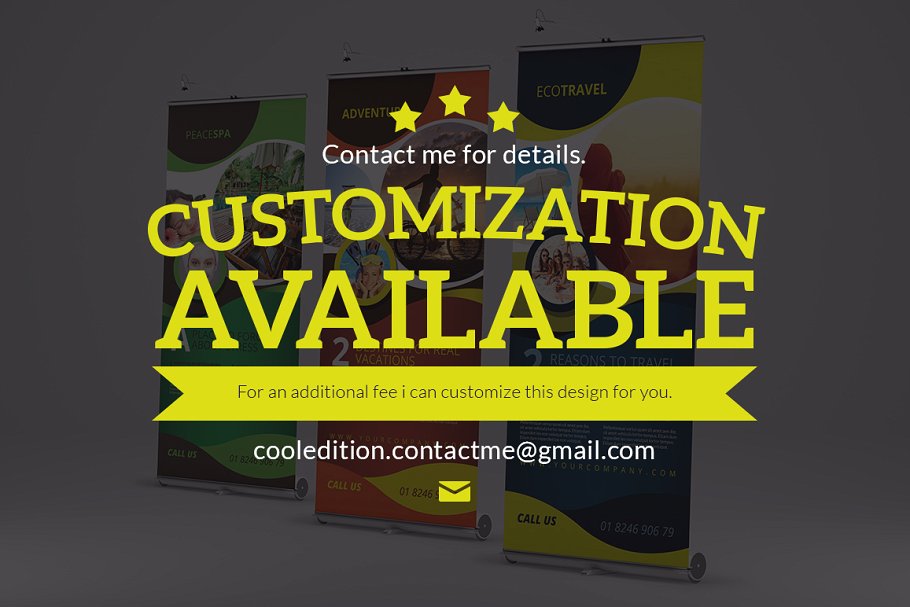 多用途易拉宝素材库精选广告模板3 Multipurpose Roll-Up Banner 3插图(4)