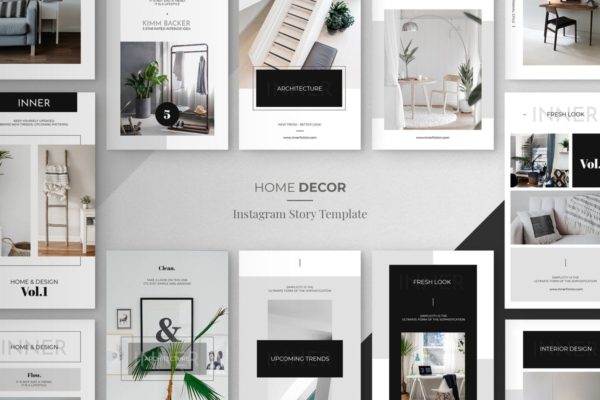 极简主义家居装饰Instagram品牌故事模板素材库精选 Minimal Home Decor Instagram Story Tempalte