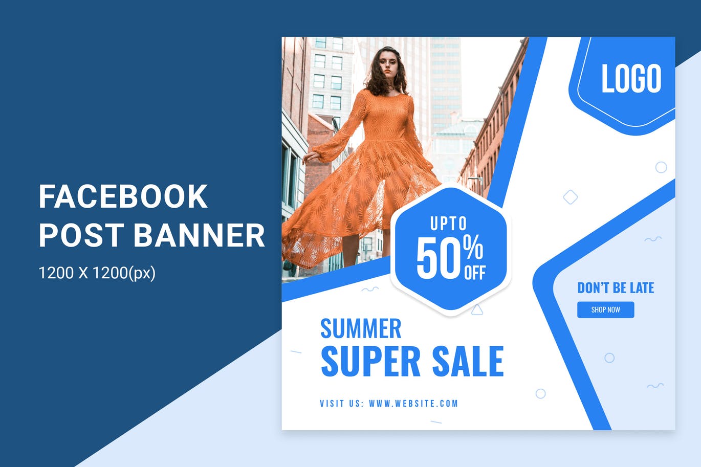 Facebook社交网站服装促销广告Banner设计模板素材库精选 Fashion sale banner插图