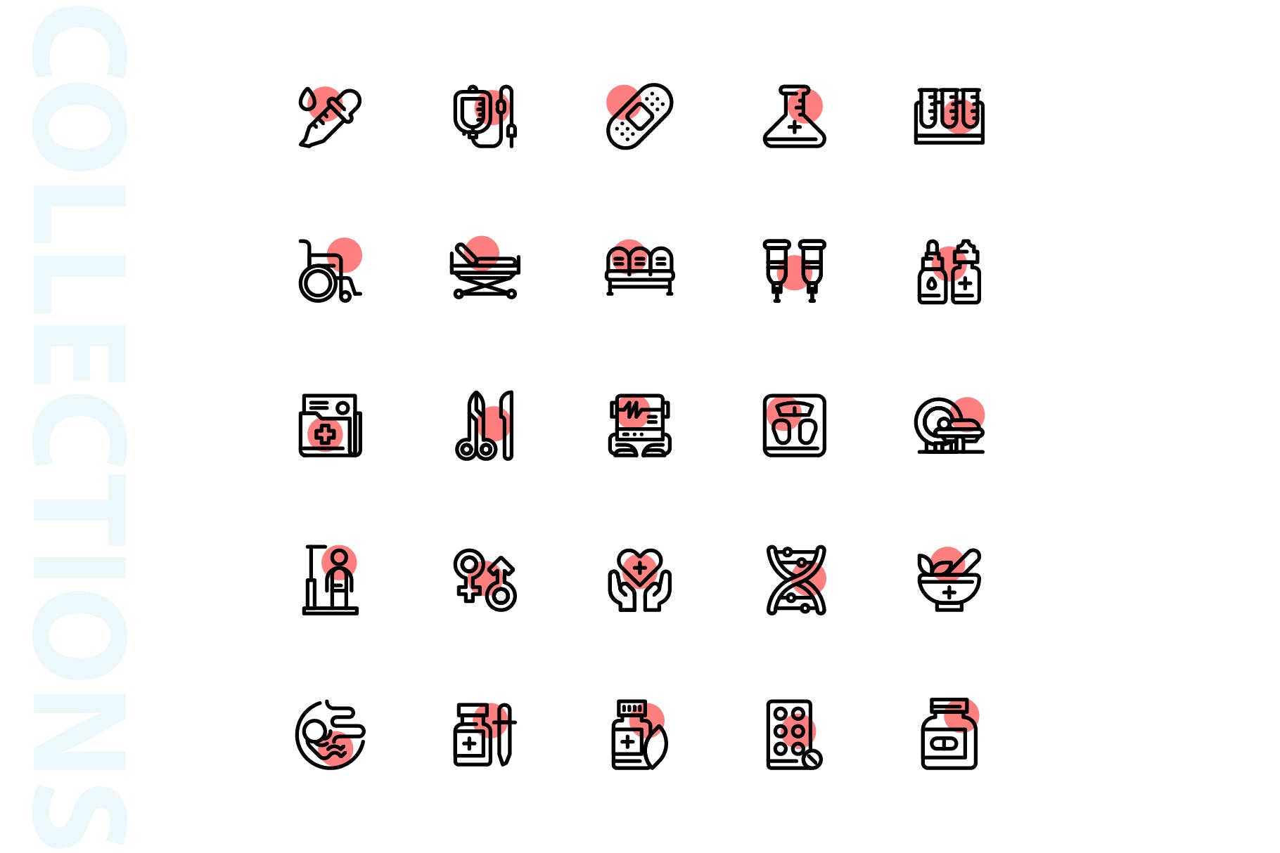 25枚医疗药物主题矢量阴影素材库精选图标v4 Medical Shape Icons插图(3)