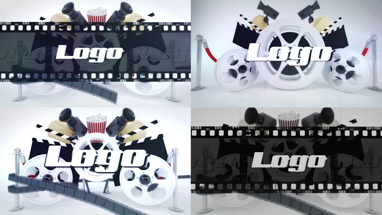 电影胶片效果logo展示动画素材库推荐PR模板