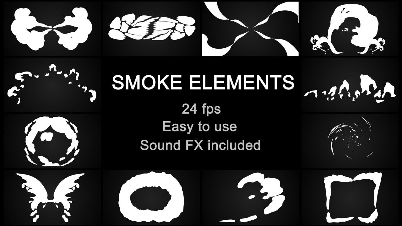 炫酷卡通手绘烟雾特效素材库精选AE模板合集包