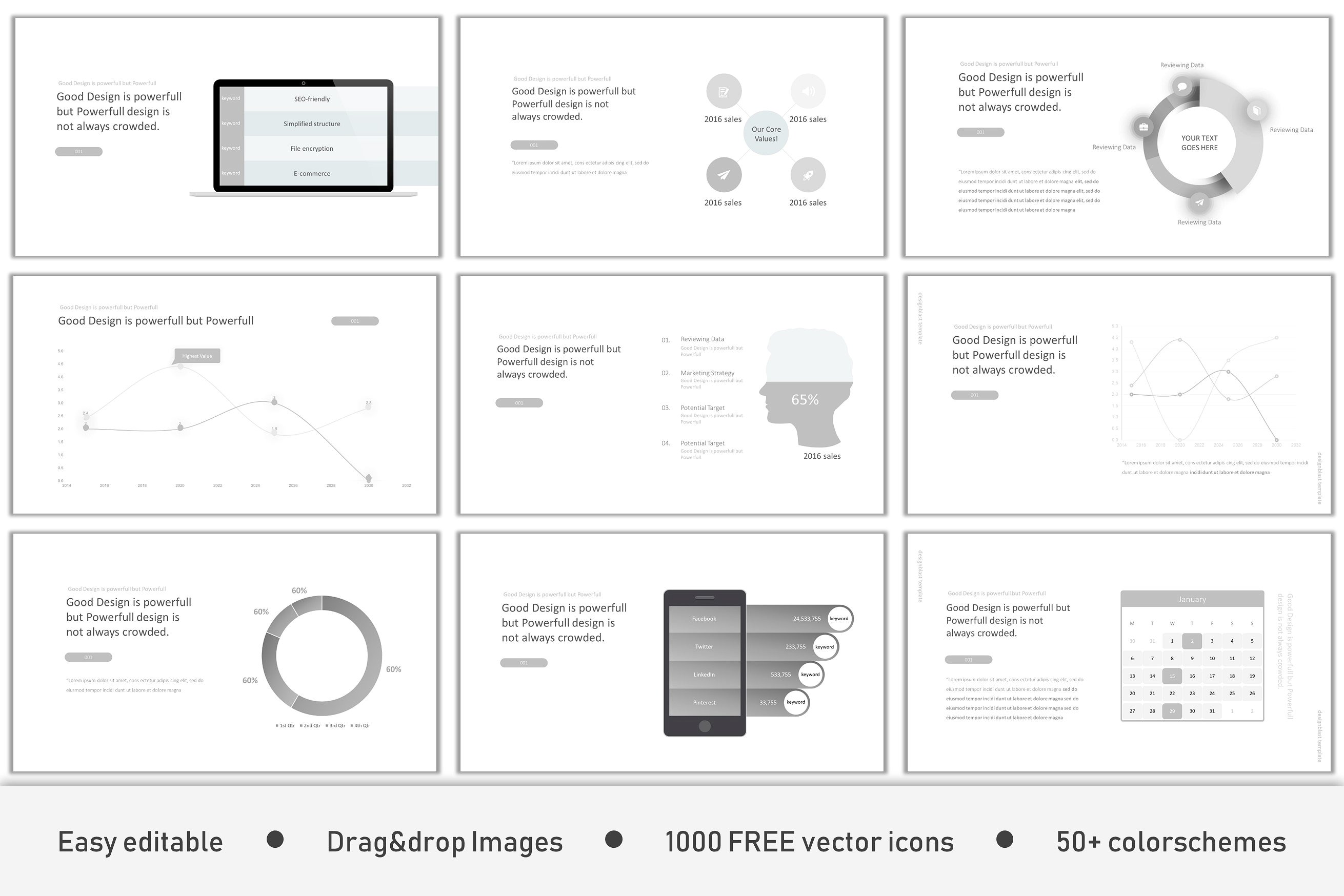 多个独特的现代幻灯片插图(8)