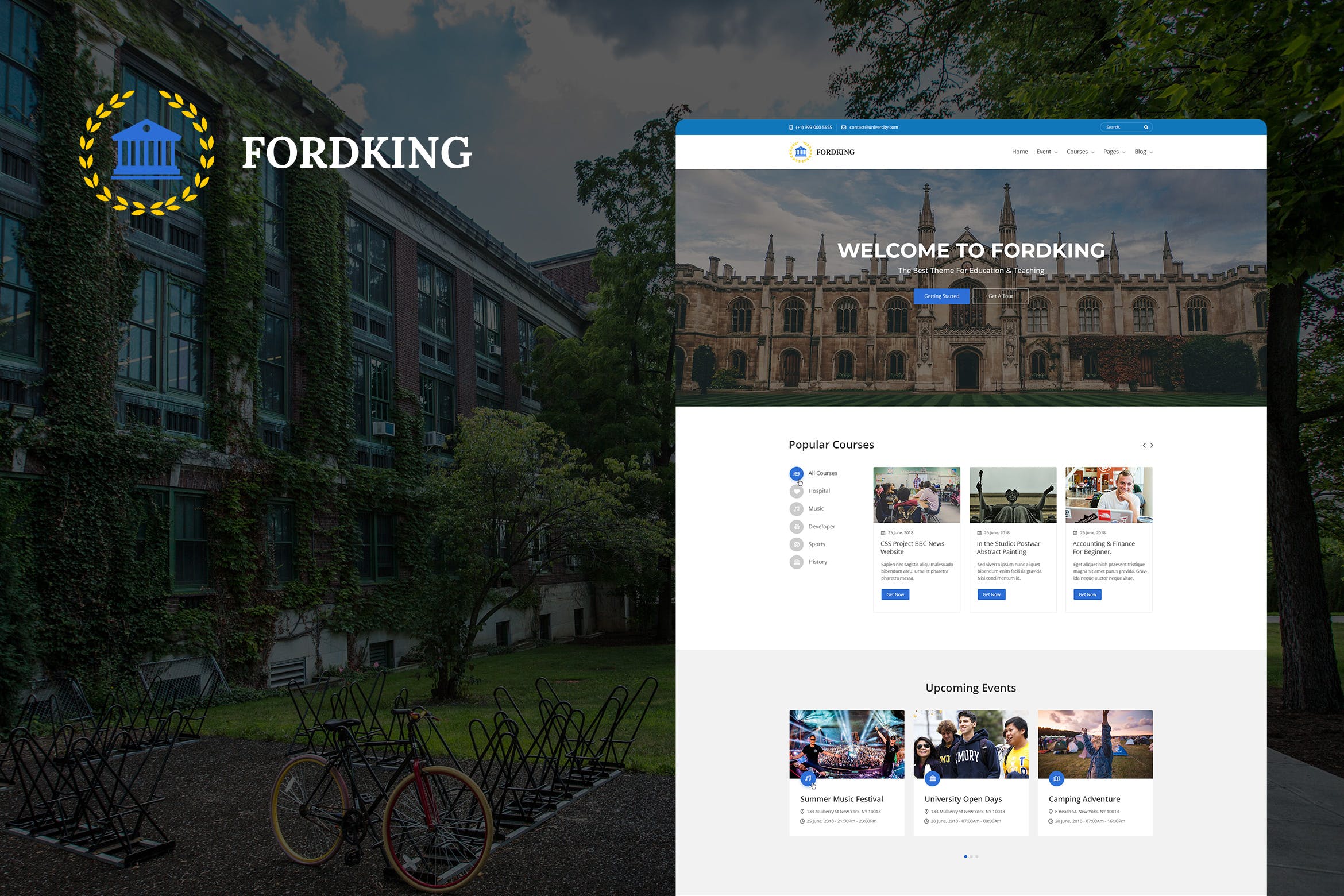 大学&在线教育学习主题网站PSD模板素材库精选 Fordking – University and Education插图