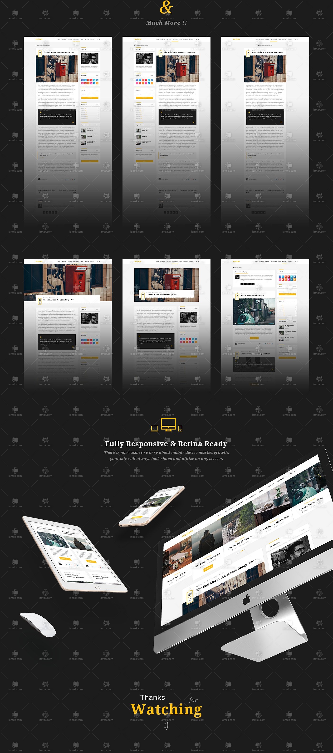 精致的响应式布局博客网页模版下载[PSD]插图(2)