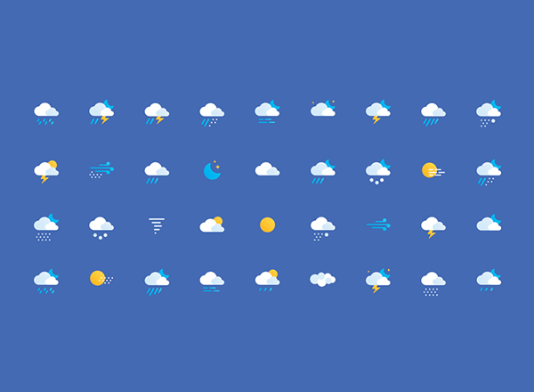 完整精美的天气图标集 Free Weather Icons