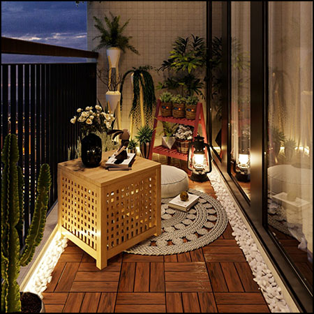 公寓阳台室外场景素材之家精选3D模型