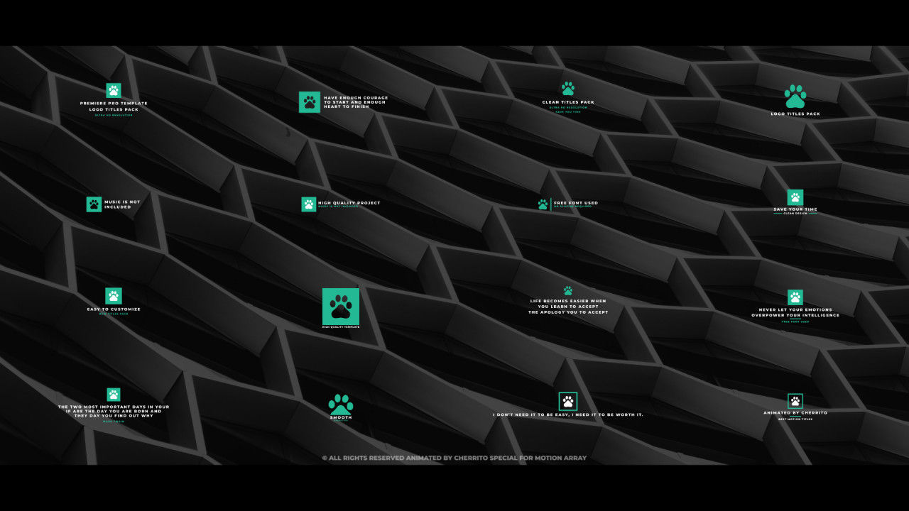 现代而优雅的标题包动画素材库推荐PR模板