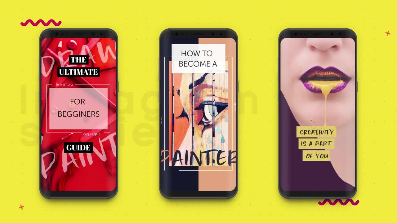 时髦的设计和精美的文字动画Instagram故事素材库精选AE模板