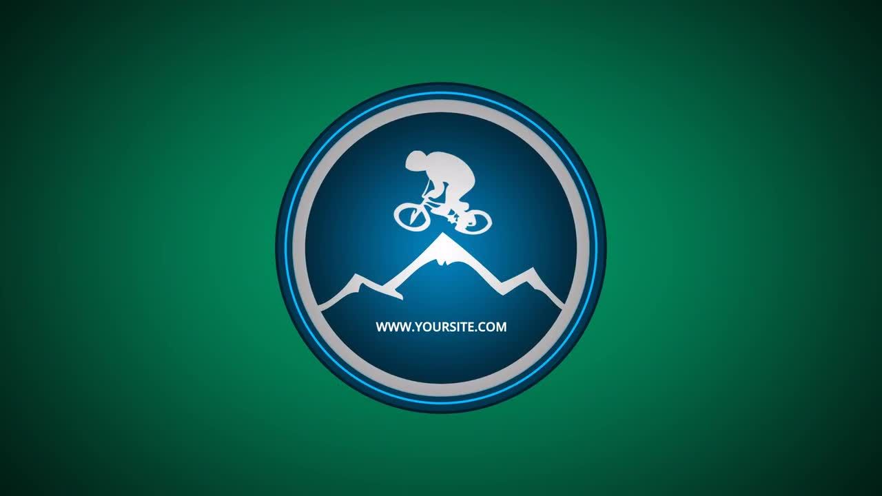 带有剪影的山地自行车标志素材库精选AE模板