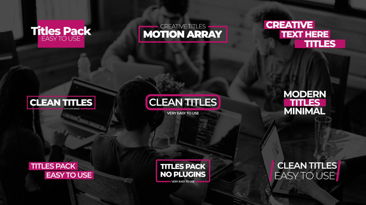 9个清洁标题全屏动画素材库精选AE模板