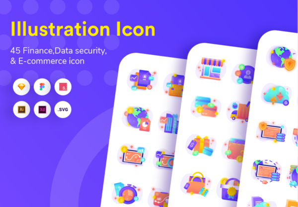 素材库下午茶：金融安全矢量图标素材下载[Sketch,AI,XD,Fig]