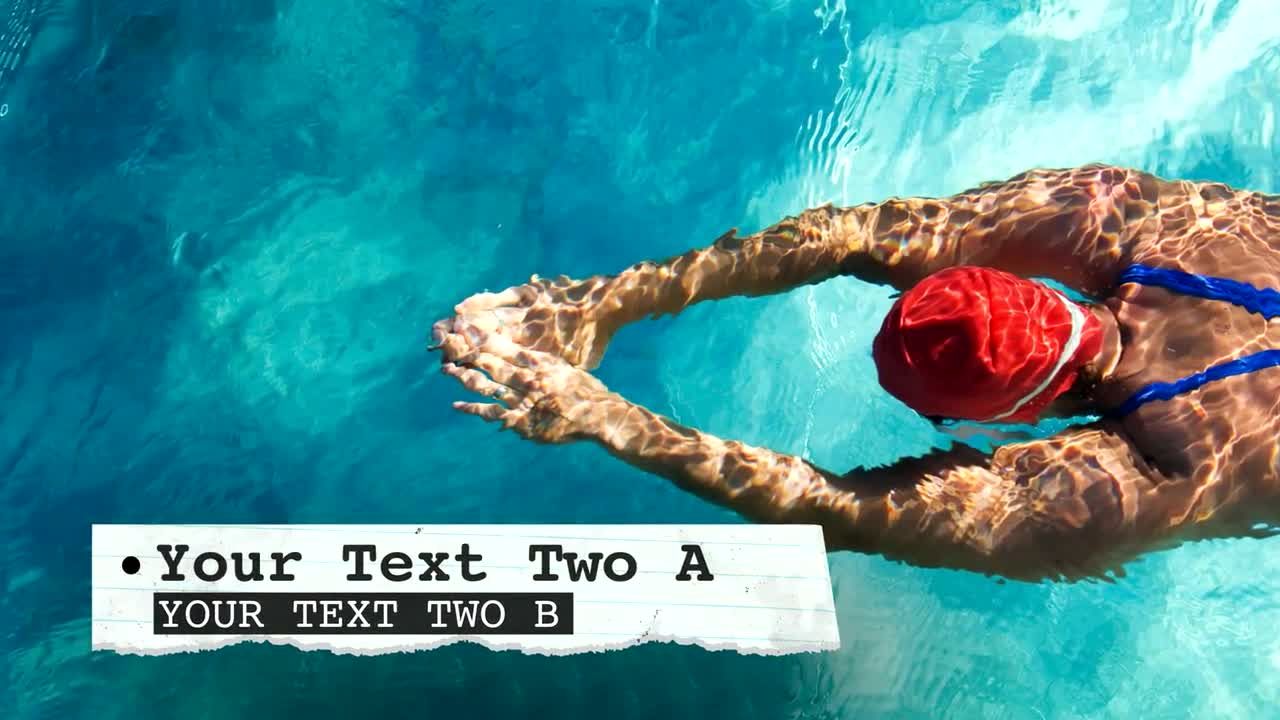 4个纸张纹理下三分之一图形素材库精选AE模板