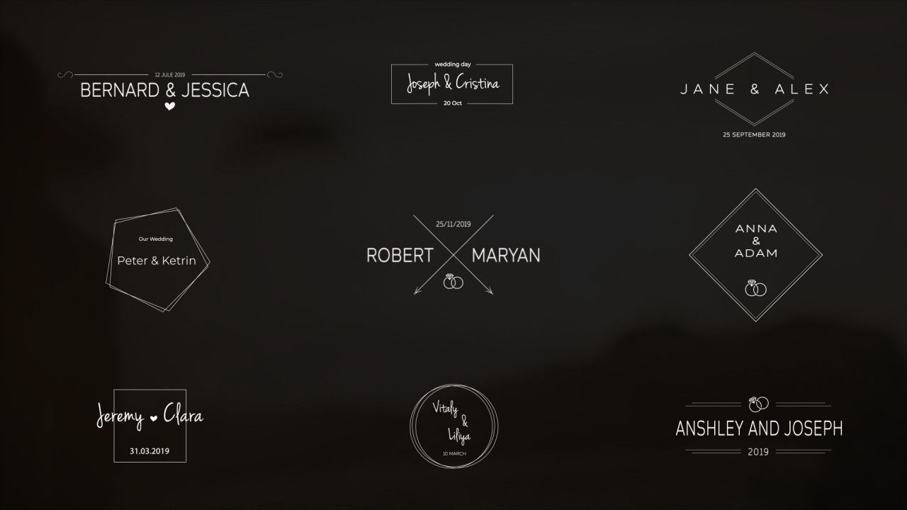 9个婚礼标题动画素材库精选AE模板