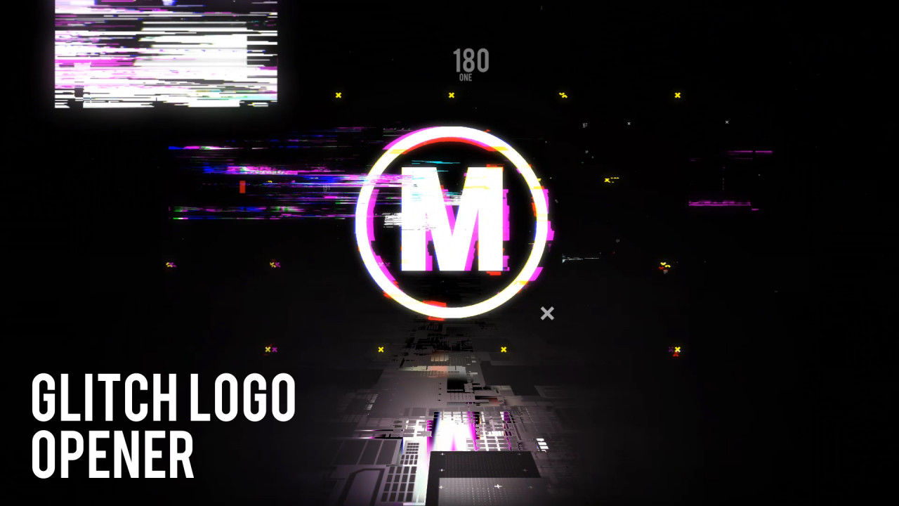 Glitch标志动态动画素材库精选AE模板