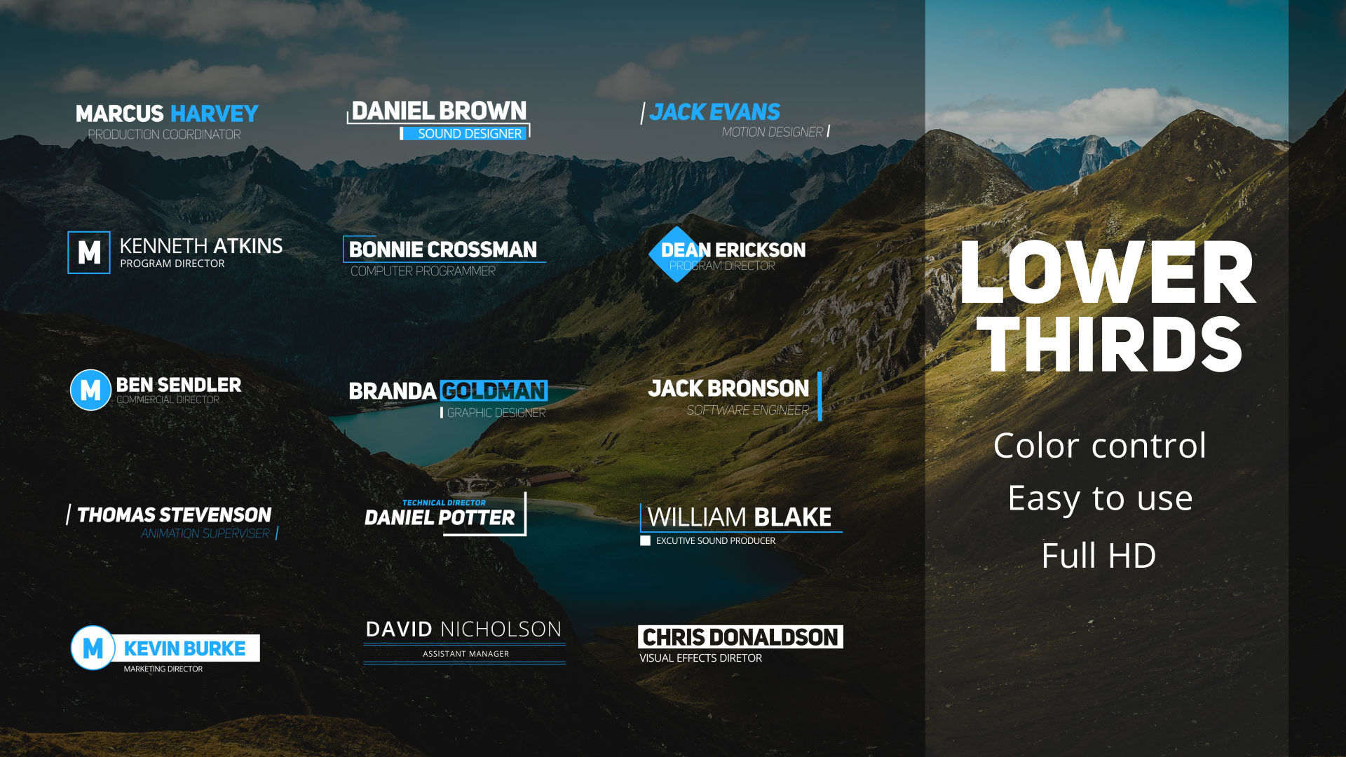 15个现代动画低三分之二素材库精选AE模板