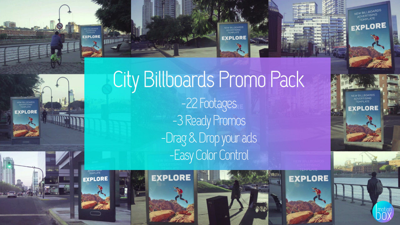 城市广告牌样机促销动画素材库精选AE模板