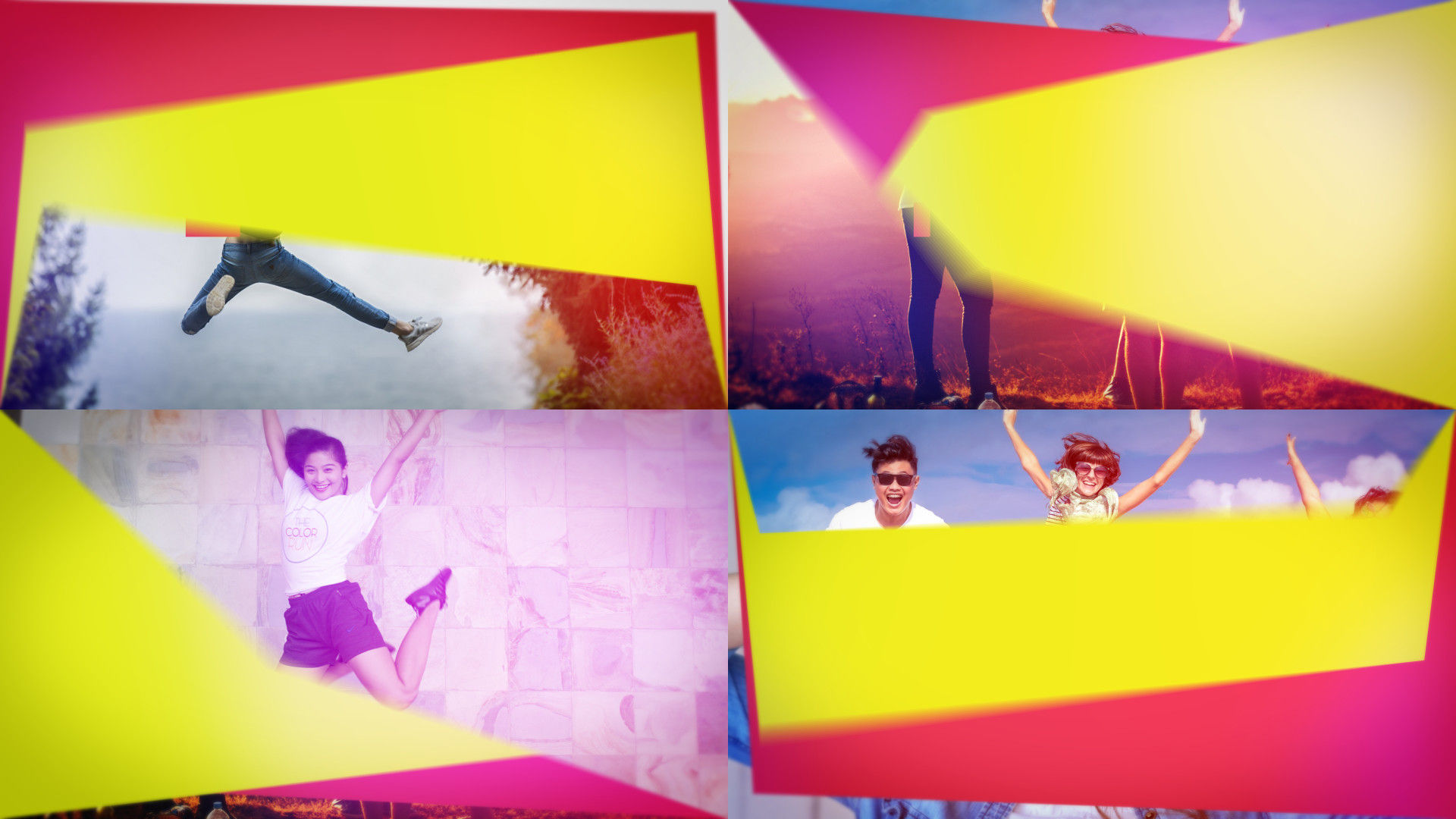 眼前一亮的彩色亮丽视觉效果动态幻灯片素材库精选AE模板