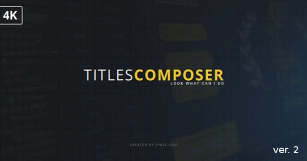 影片标题字幕特效制作工具包素材库精选AE模板 Titles Composer