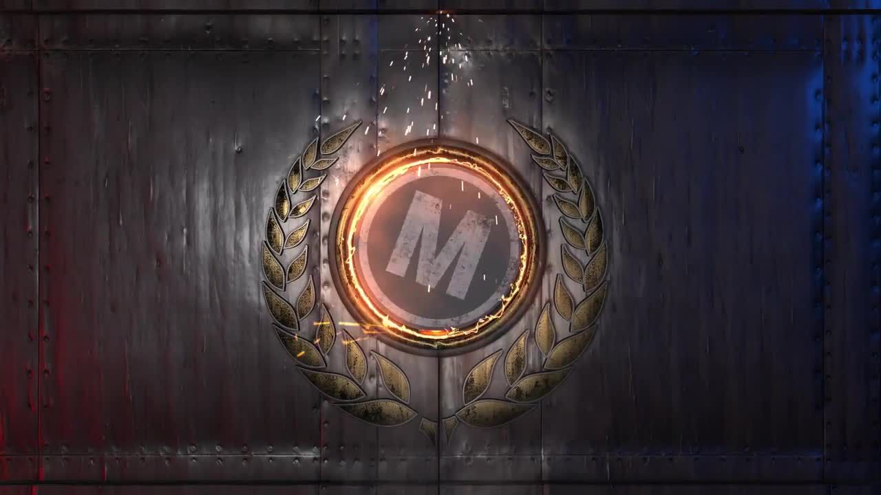 重金属门徽标展示素材库精选AE模板