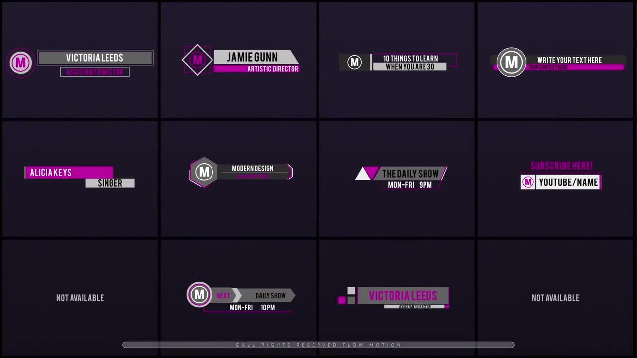 10个干净创意整洁的动画下三分之一标题素材库精选AE模板