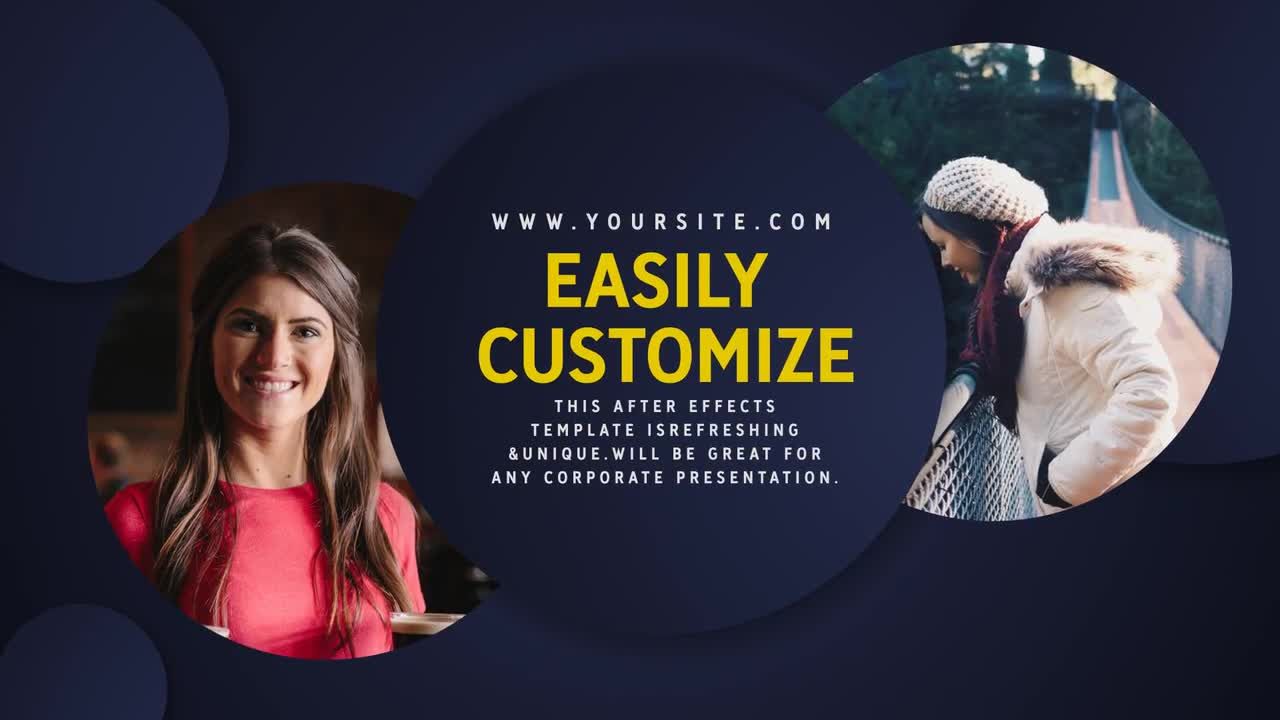 现代时尚过渡效果圆形幻灯片素材库精选AE模板