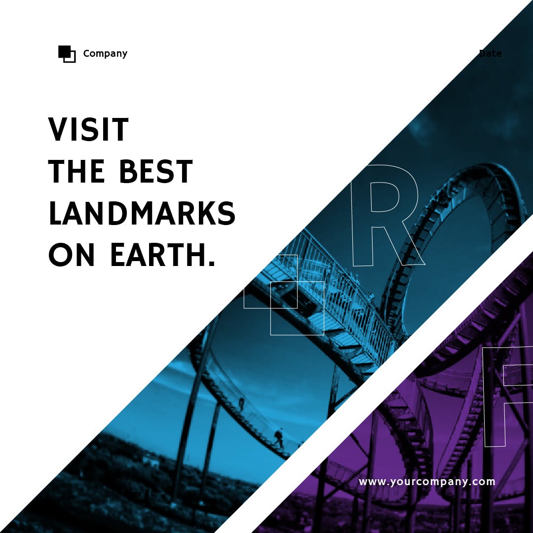 地标建筑宣传社交媒体Banner图设计模板素材库精选 Landmark Social Media Banners插图(5)