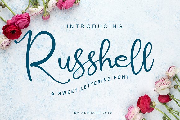 Russhell a sweet lettering font素材之家精选英文字体