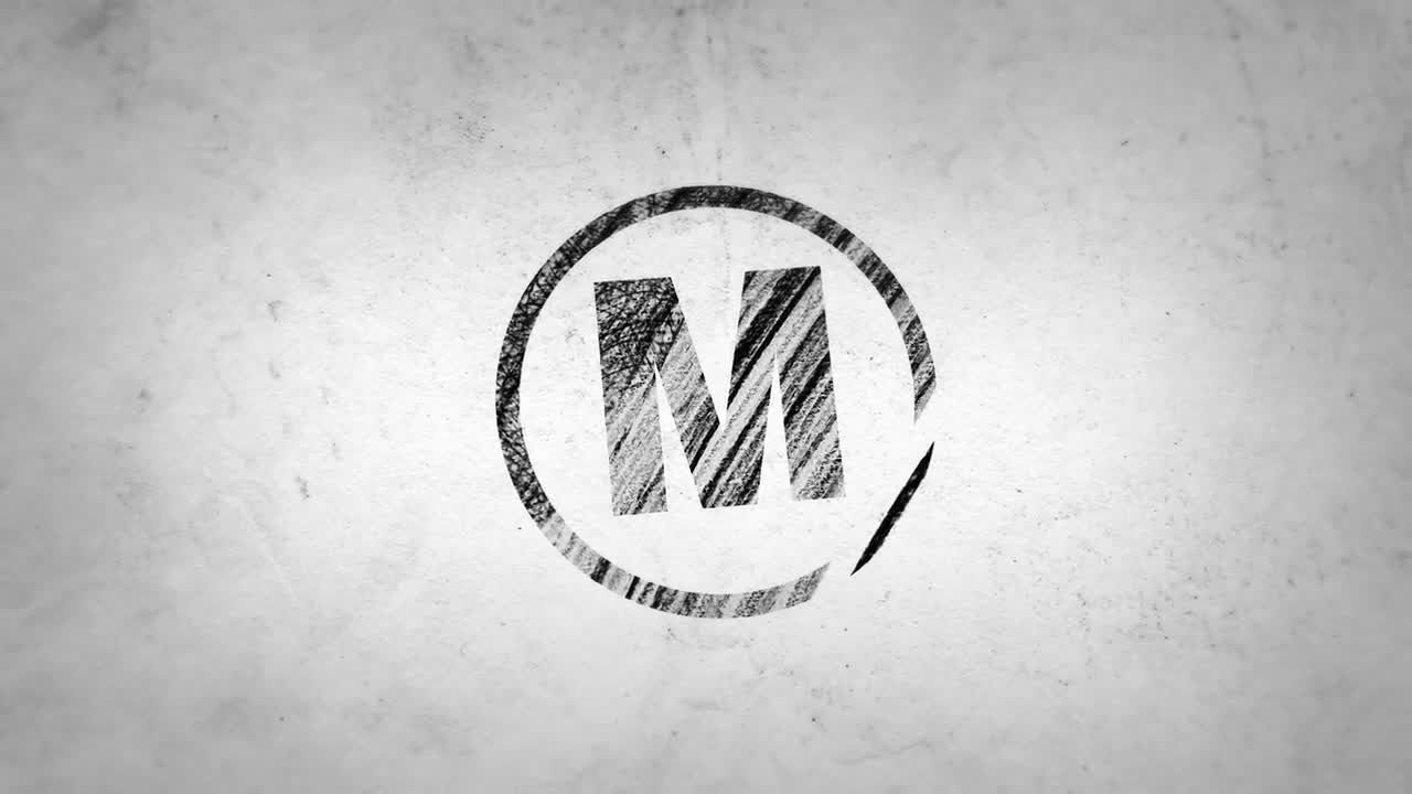 全新艺术铅笔绘制徽标展示素材库精选AE模板