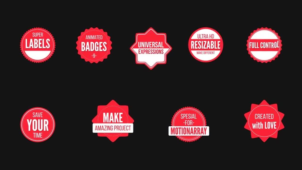 10个具有动态和平滑的超级标签展示素材库精选AE模板