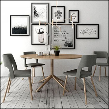 现代餐桌椅05 素材之家精选3D模型