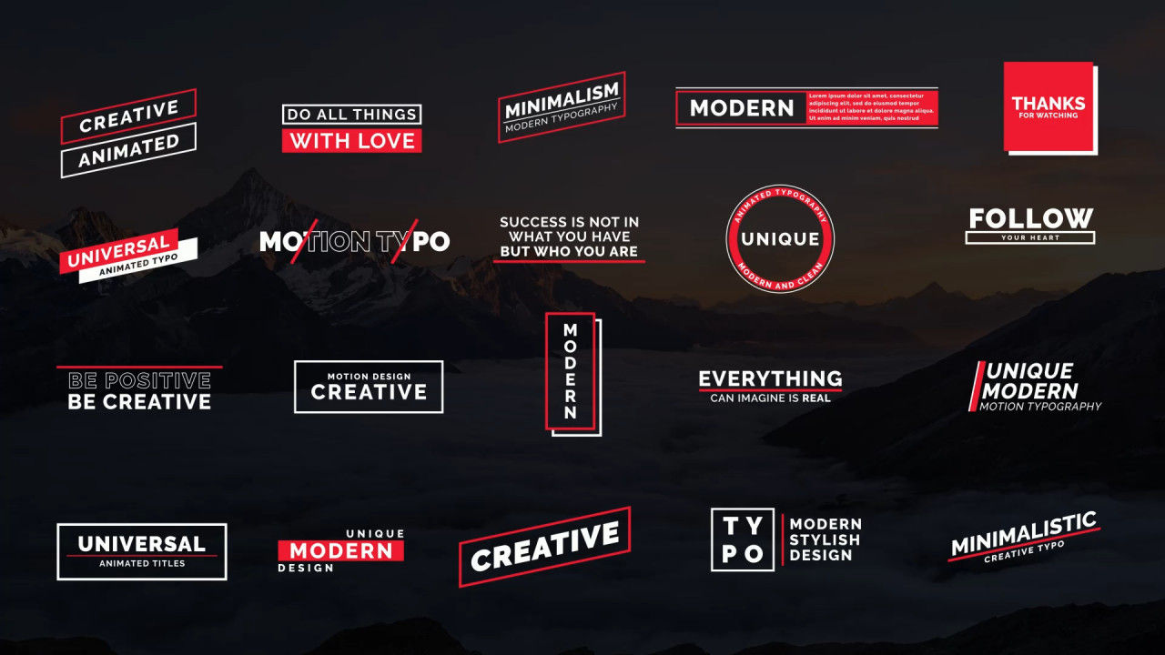 20组全屏动态标题字幕特效素材库精选AE模板