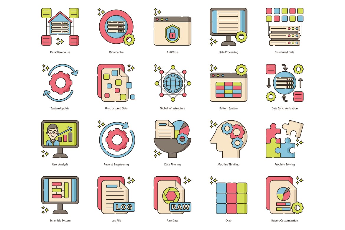 80枚数据分析主题矢量素材库精选图标 Data Analytics Icons插图(3)