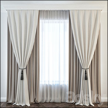 双层加纱窗帘素材之家精选3D模型