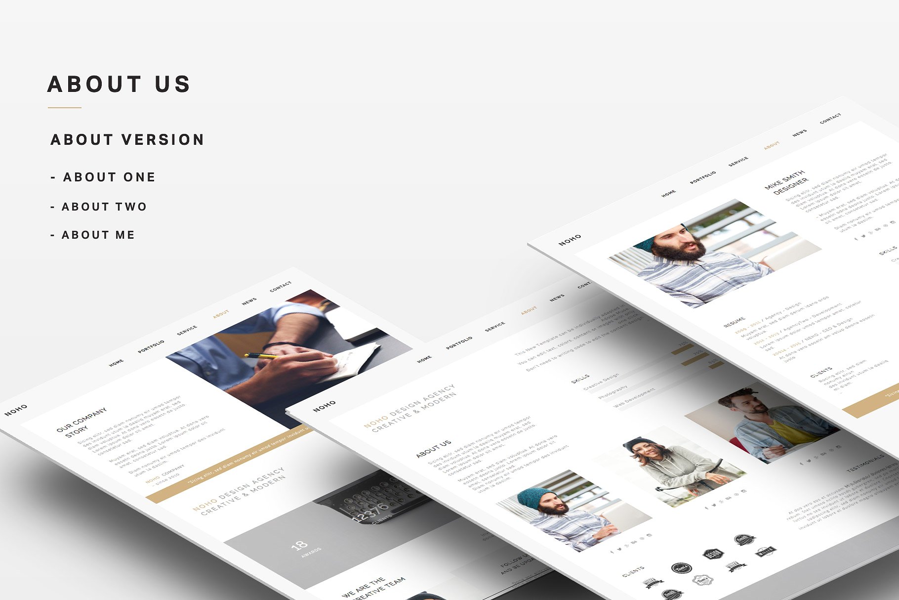 现代简约创意多用途Muse网站模板素材库精选 NOHO – Creative Muse Template插图(3)